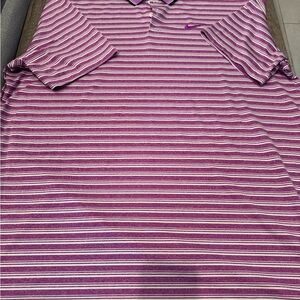 Nike Purple and White Striped Polo